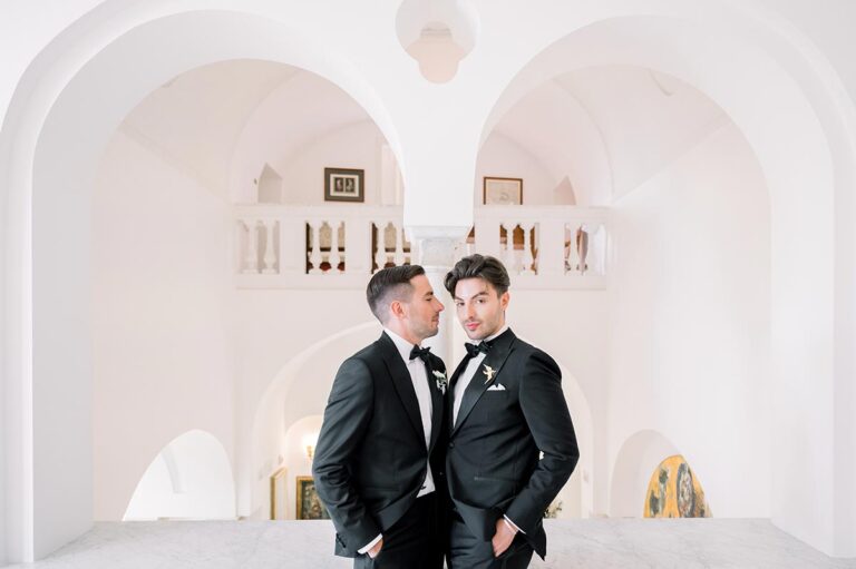 Intimate wedding at Palazzo Avino Ravello white walls