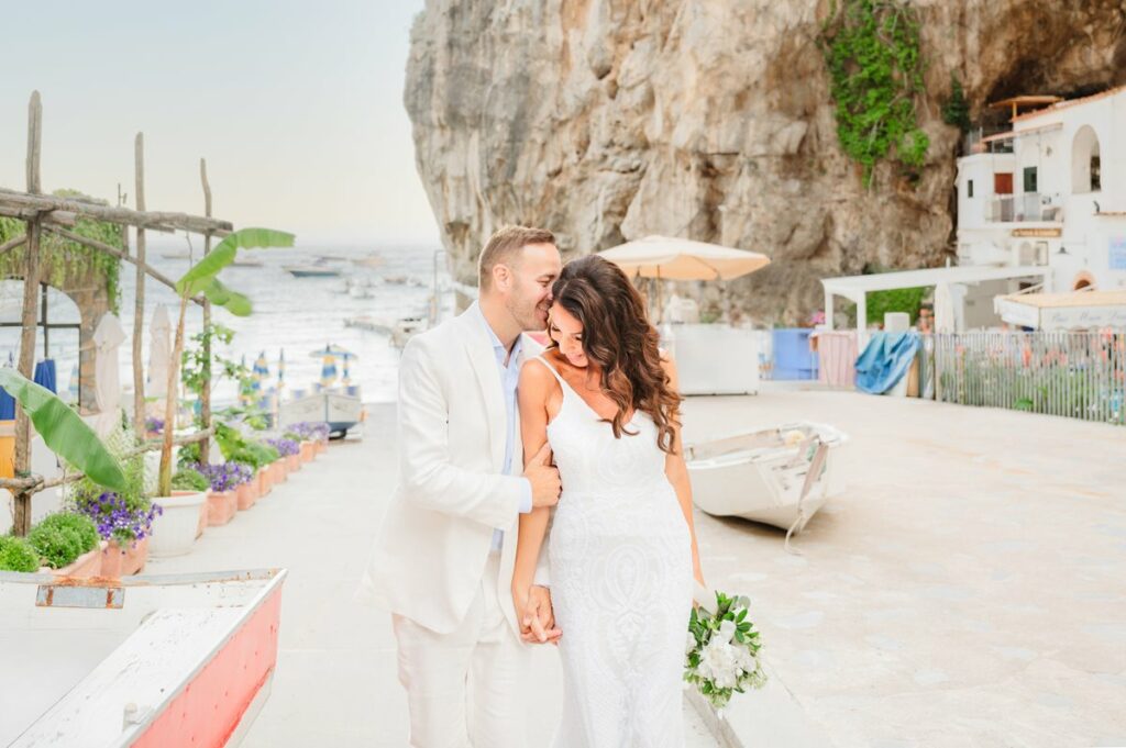 beach elopement in positano