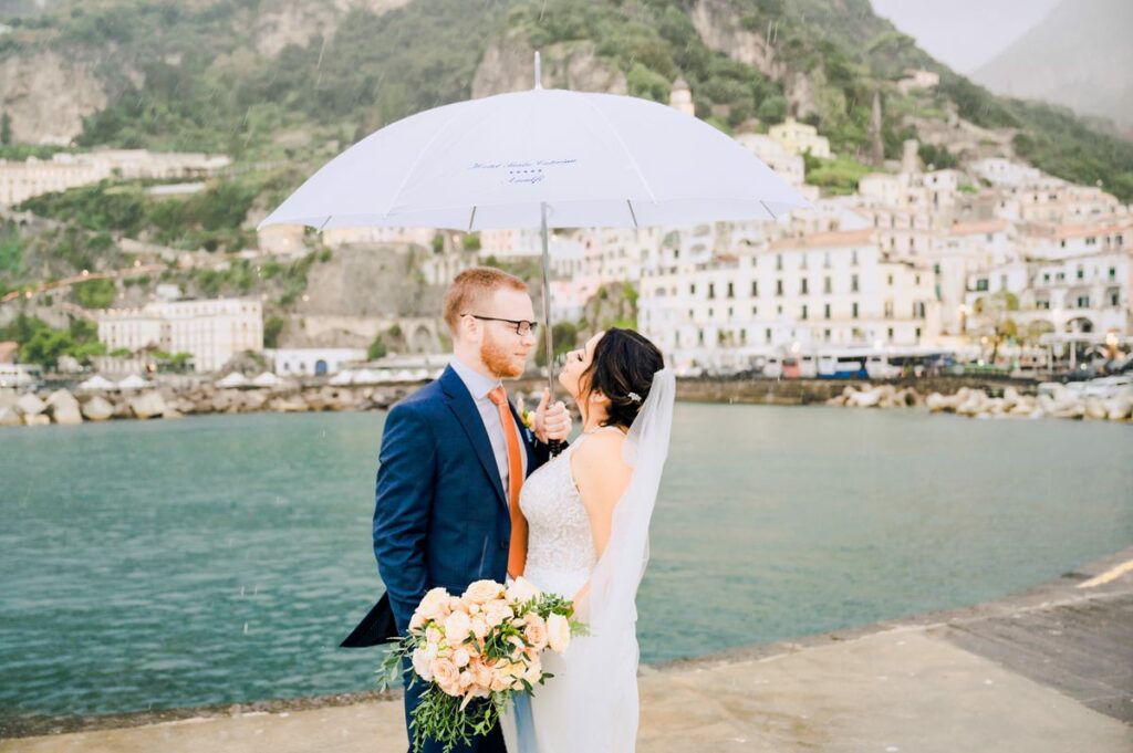 Rainy day Amalfi elopement